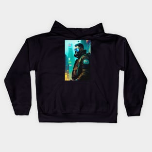 Abstract Cyberpunk Man Kids Hoodie